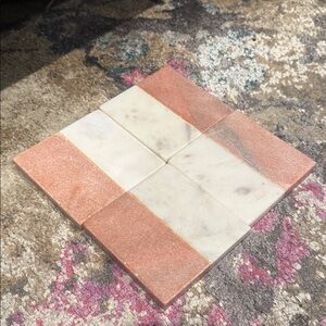 Marble Coasters Set in Pink and White